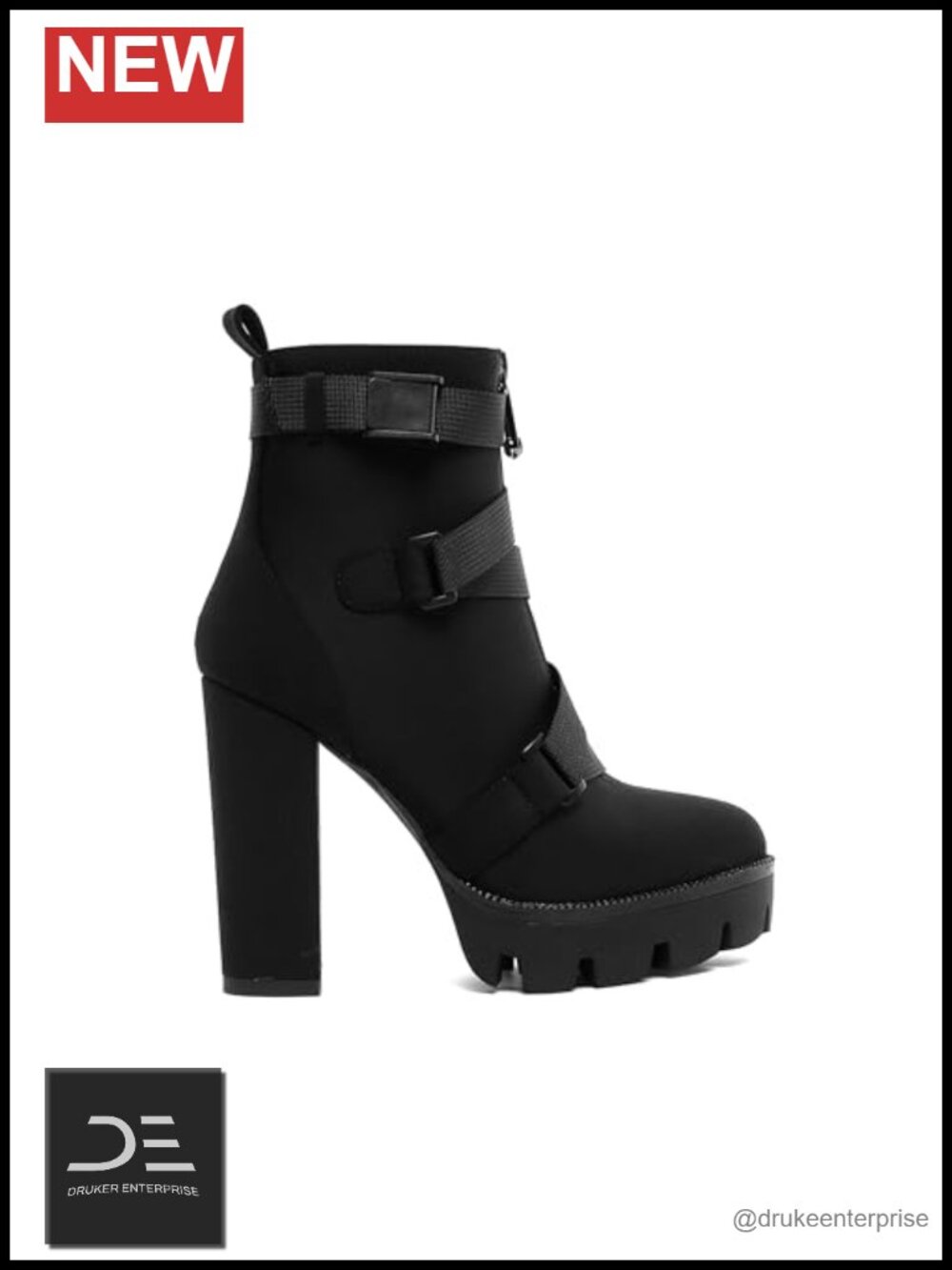 Women's Chunky Heel Platform Booties Lace Up Gothic Ankle Boots